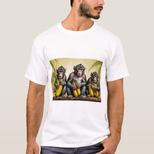 Drie apen met een banaan T-shirt