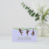 Drie apen passen een aangepaste mammie-kaart aan contactkaartje (Staand voorkant)