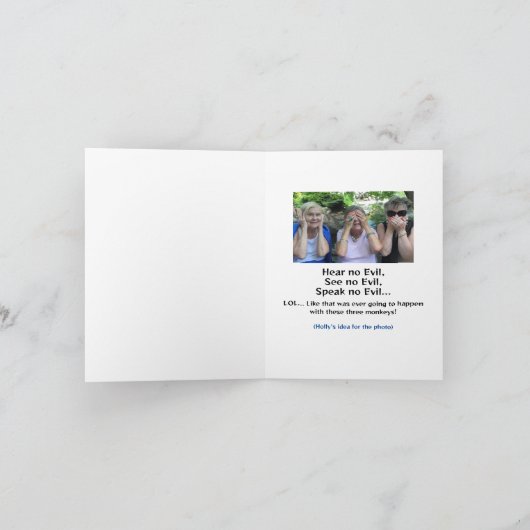 Drie apen plus nog één kaart (Binnen)