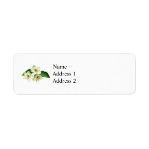 Drie appelbloesems etiket