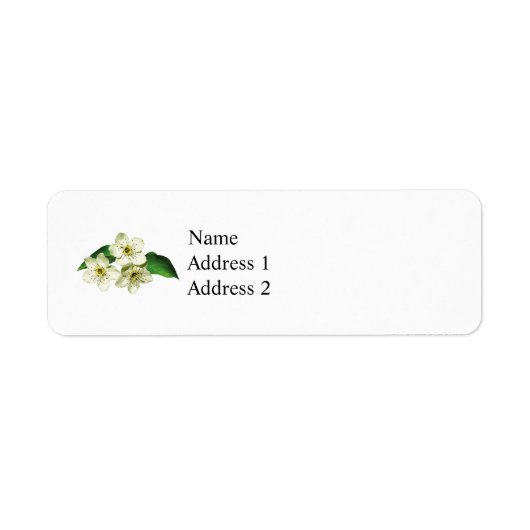 Drie appelbloesems etiket (Voorkant)