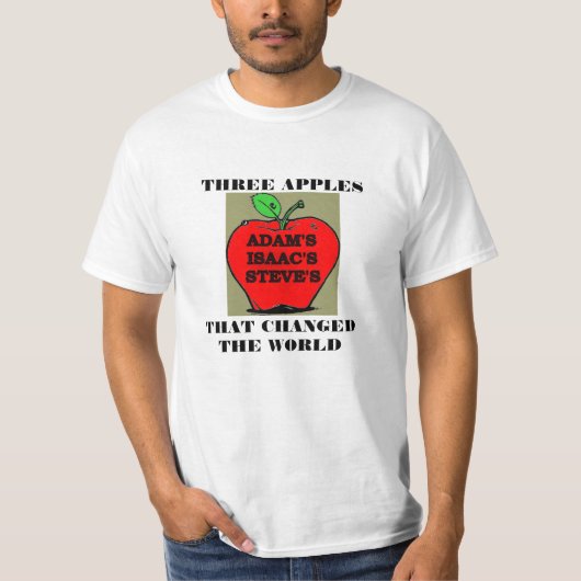 DRIE APPELEN DIE DE WERELD VERANDERDEN T-SHIRT (Voorkant)