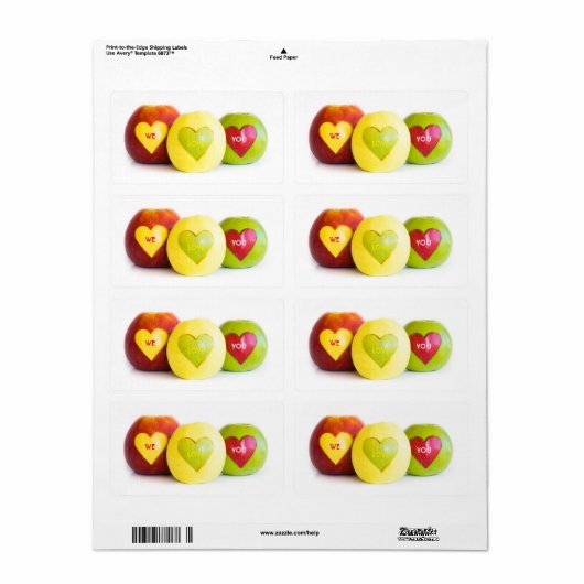 Drie appels etiket (Full Sheet)