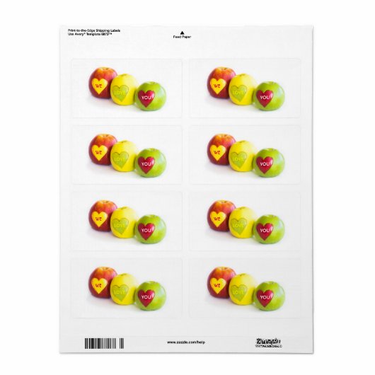 Drie appels etiket (Full Sheet)