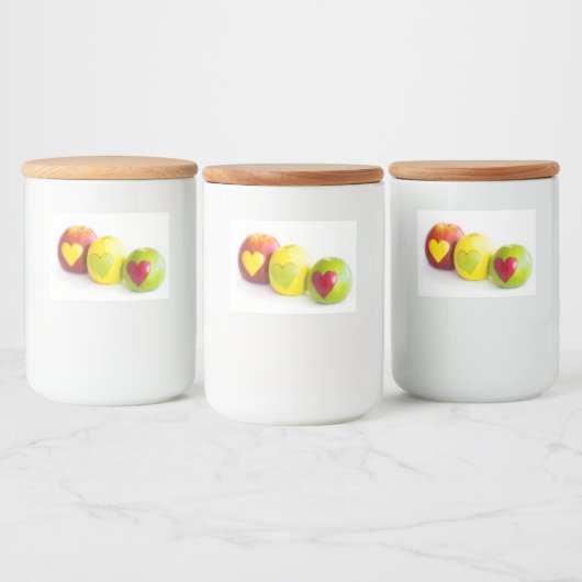 Drie appels voedselcontainer etiket (Flessen)
