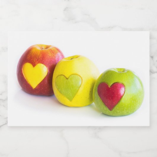 Drie appels voedselcontainer etiket (Enkel label)