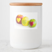 Drie appels voedselcontainer etiket (Voorkant)