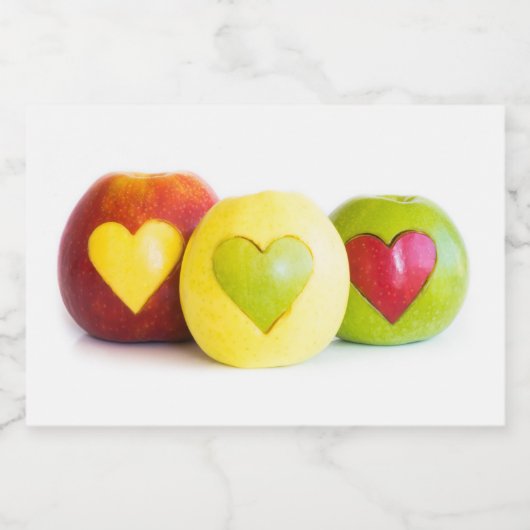 Drie appels voedselcontainer etiket (Enkel label)