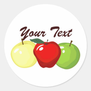 Drie appelstickers ronde sticker