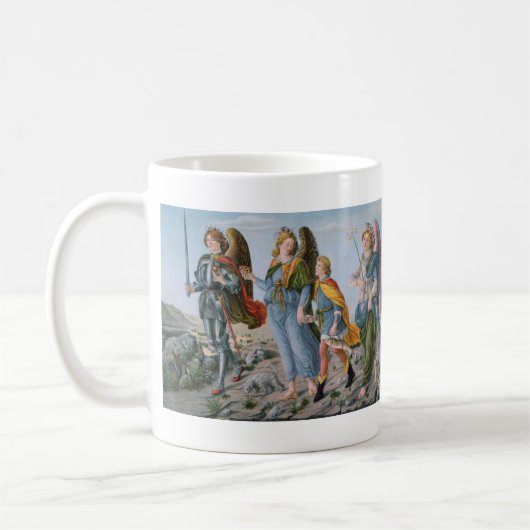 Drie Archangels en Tobias (M 017) Koffiemok (Links)