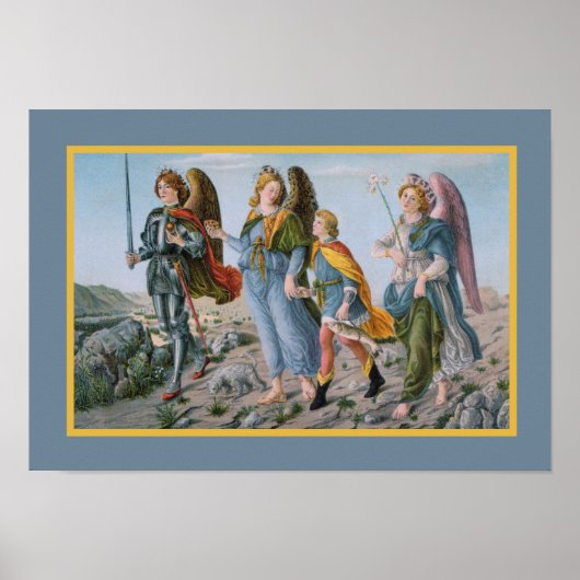 Drie Archangels en Tobias (M 017) Poster (Voorkant)