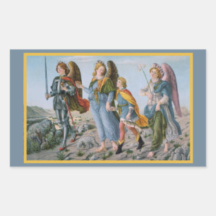 Drie Archangels en Tobias (M 017) Rechthoekige Sticker