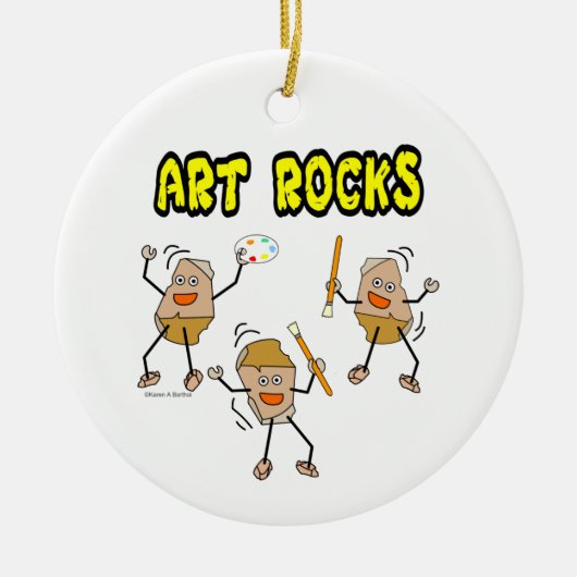 Drie Art Rocks Keramisch Ornament (Voorkant)