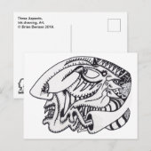 Drie aspecten van inkttekening briefkaart (Voorkant / Achterkant)