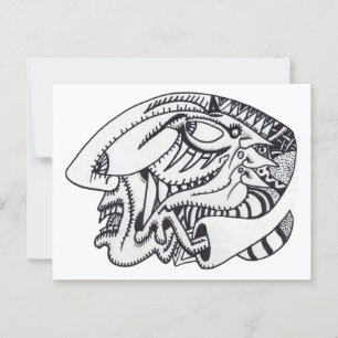 Drie aspecten van inkttekening briefkaart