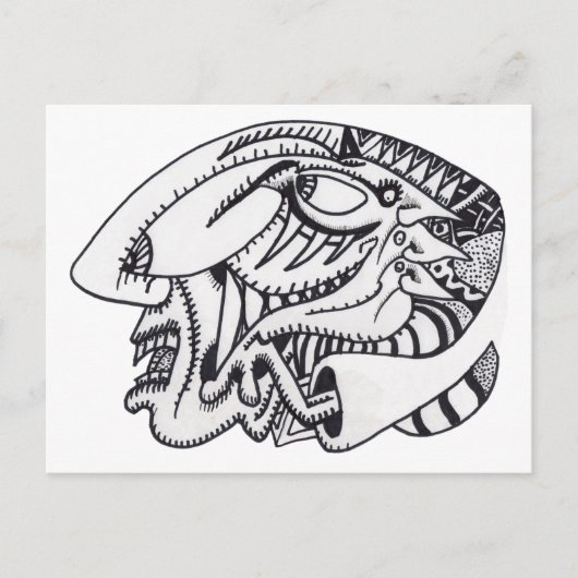 Drie aspecten van inkttekening briefkaart (Voorkant)