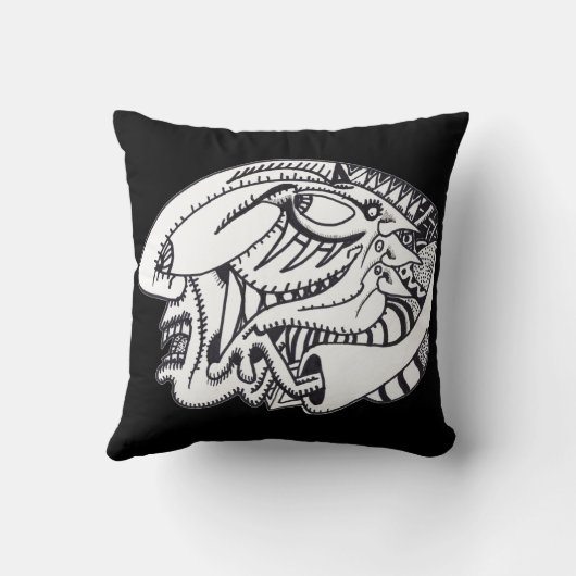 Drie aspecten van inkttekening kussen (Achterkant)