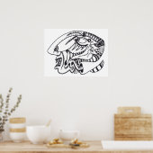 Drie aspecten van inkttekening poster (Keuken)