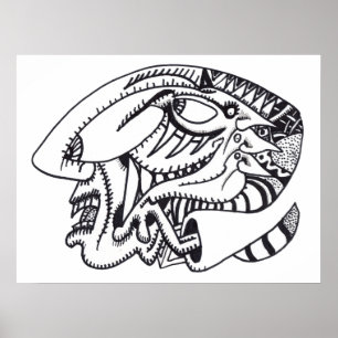 Drie aspecten van inkttekening poster