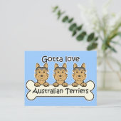 Drie Australische Terriers Briefkaart (Staand voorkant)