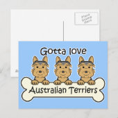 Drie Australische Terriers Briefkaart (Voorkant / Achterkant)