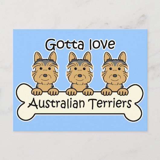 Drie Australische Terriers Briefkaart (Voorkant)