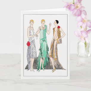 Drie avondjurken met racistische kant kaart