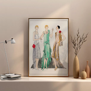 Drie avondjurken met racistische kant poster