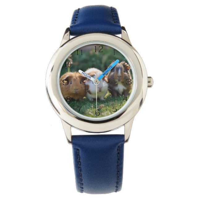 Drie Baby-cavia's, Horloge (Voorkant)