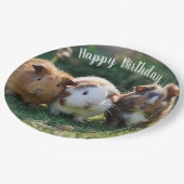 Drie Baby-cavia's, Papieren Bordje (Gekanteld)
