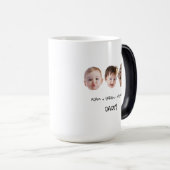 Drie baby gezicht cadeau voor opa, oma magische mok (Voorkant rechts)