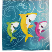 Drie Baby-gordijnen met schaafgordijn Douchegordijn (Voorkant)