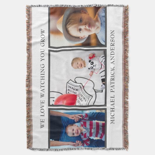 Drie Baby katoenen schroefdop voor foto's Deken (Voorkant Verticaal)