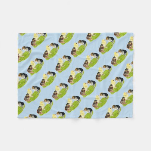 Drie baby kuikens fleece deken (Voorkant (Horizontaal))