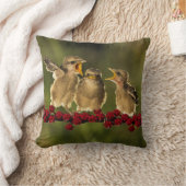 Drie Baby Lanius Schach Birds Kussen (Deken)