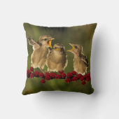 Drie Baby Lanius Schach Birds Kussen (Achterkant)