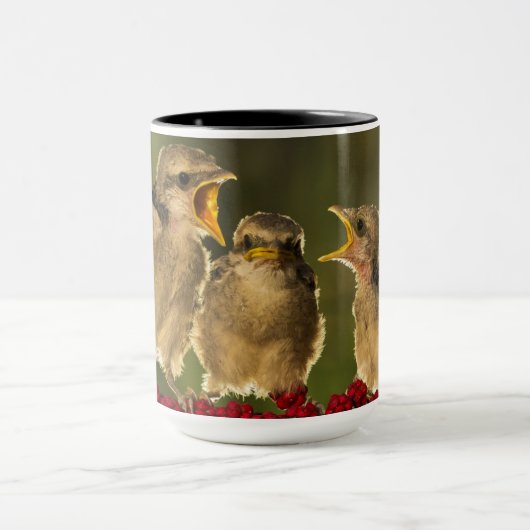 Drie Baby Lanius Schach Birds Mok (Midden)