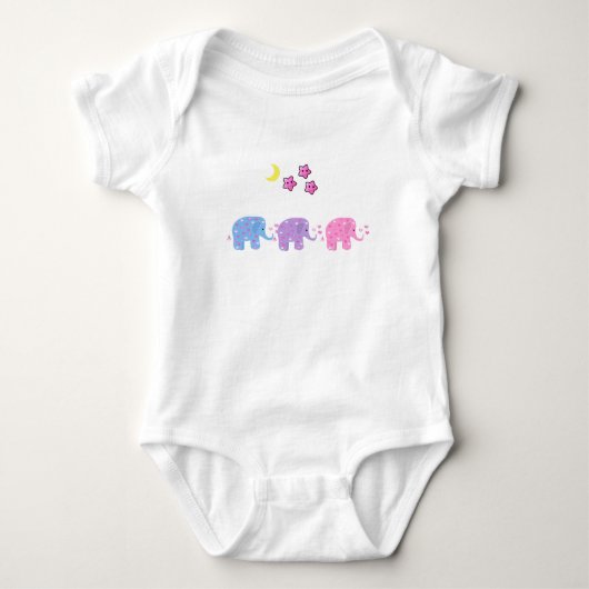 Drie Baby Olifanten Romper (Voorkant)