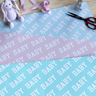 Drie baby shower cadeaupapier vellen
