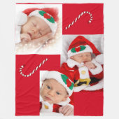Drie Baby snoepjes voor de eerste kerstfamilie Fleece Deken (Voorkant)