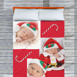 Drie Baby snoepjes voor de eerste kerstfamilie Fleece Deken