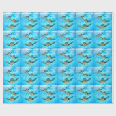 Drie Baby Zee schildpadden die op zondag zwemmen Cadeaupapier (Vlak)