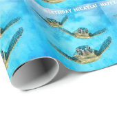 Drie Baby Zee schildpadden die op zondag zwemmen Cadeaupapier (Rol Hoek)