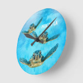 Drie Baby Zee-schildpadden Ronde Klok (Hoek)