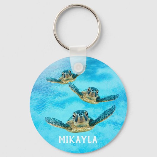 Drie Baby Zee-schildpadden Sleutelhanger (Voorkant)