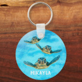Drie Baby Zee-schildpadden Sleutelhanger (Voorkant)