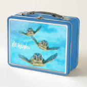 Drie Baby Zee-schildpadden zwemmen (Voorkant)