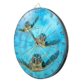 Drie Baby Zee-schildpadden zwemmen Dartbord (Voorkant Rechts)