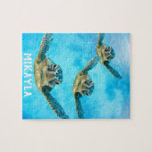 Drie Baby Zee-schildpadden zwemmen Legpuzzel (Horizontaal)