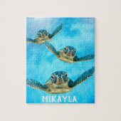 Drie Baby Zee-schildpadden zwemmen Legpuzzel (Verticaal)